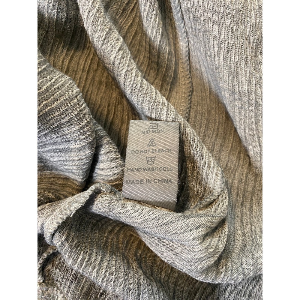 Pretty Angel Cardigan Sz M Gray Lace Crochet Crinkle Open Front Ethereal Fairy - Picture 10 of 13